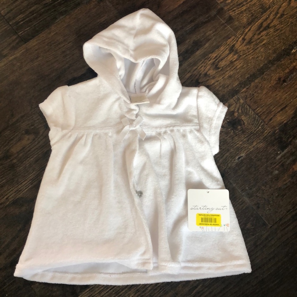 Hooded Infant Pool Towel/ Cover-up Size 3-6 Months